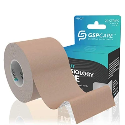 Image of GSPCARE Kinesiology Tape, 16.4ft Uncut Elastic Muscle Sports Tape for Exercise, Latex Free Waterproof Physio Knee Shoulder and Elbow Recovery (Skin)