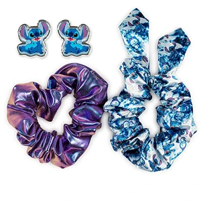 Image of DISNEY Lilo &amp; Stitch Blue Scrunchie Stud Earring set VE700427L