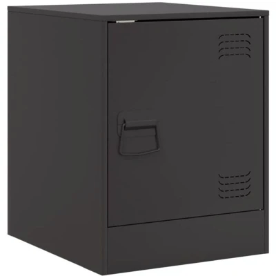 Image of vidaXL Bedside Cabinet Black 34.5x39x44 cm Steel