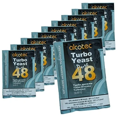 Image of 10 x Alcotec 48 Pure Turbo Super Yeast Packs 20% Alcohol