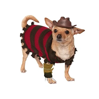 Image of Rubie&#039;s A Nightmare on Elm Street, Freddy Krueger Halloween Pet Dog Costume, Size Small S