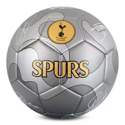 Image of Hy Pro Officially Licensed Tottenham F.C. Silver Camo Signature Football Size 5, Spurs, Training, Match, Merchandise, Collectible For Kids and Adults
