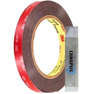 Image of CANOPUS 3M Double Sided Tape Heavy Duty, VHB (10mm x 4.5m) Waterproof Automotive Tape, Strips Acrylic Foam Ideal for LED Strips, Indoor &amp; Outdoor uses