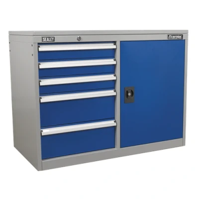 Image of Sealey Industrial Cabinet/Workstation 5 Drawer &amp; 1 Shelf Locker