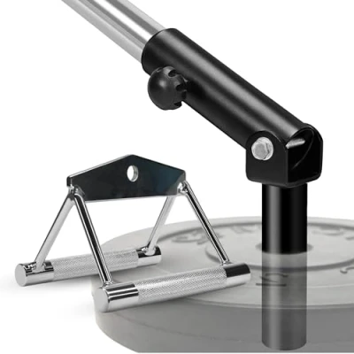 Image of Yes4All YLTL Combo T Bar Row Insert + Double D Handle, Fit 5cm Olympic Bars, Full 360 Swivel Great for Back, Muscle, Arm, Body &amp; Support Deadlifts, Squats Home Gym