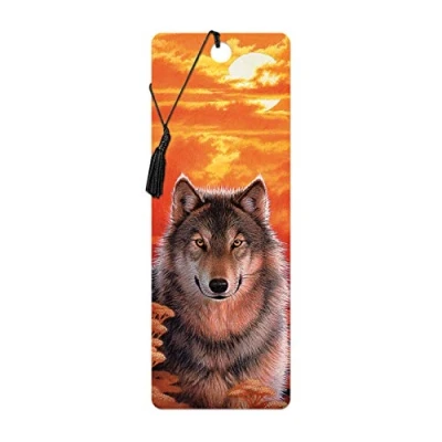 Image of 3D LiveLife Bookmark Gaze from Deluxebase. A Wolf with lenticular Artwork Licensed Renowned Artist Joh Naito