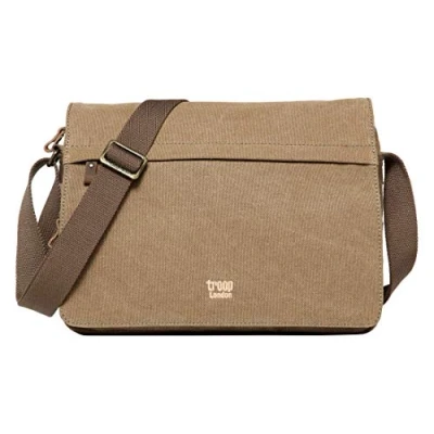 Image of Troop London TRP0241 Classic Canvas Messenger Bag Brown