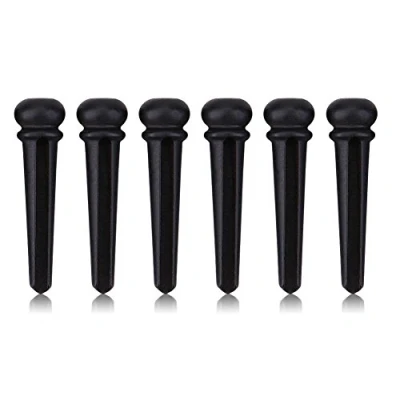 Image of Bnineteenteam Ebony Guitar Bridge Pins With Abalone Shell for Guitars Accessories (6 pcs a set) Musical Instrument