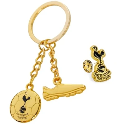 Image of Tottenham Hotspur F.C. Keyring and Pin Badge Gift Set, Supporters Gear Spurs Gifts