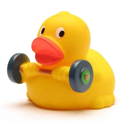 Image of Rubber Duck Weightlifter Bathduck Duckshop L: 8 cm