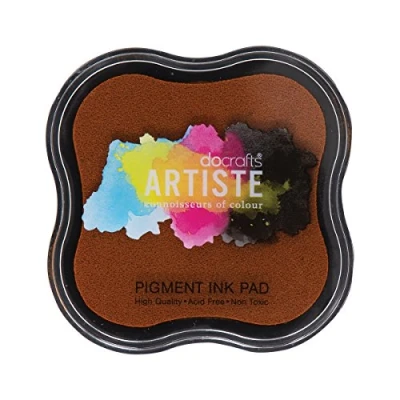 Image of Artiste Pigment Dark Orange Ink Pad for Stamping, Embossing Powders, Crafting Supplies, Highly Pigmented, Use with Clear Stamps, Rubber Pads are Safe Non Toxic Acid Free