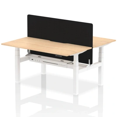 Image of Air B2B 1600x800 Adjustable 2P Bench Desk Scallop Maple/White + Screen