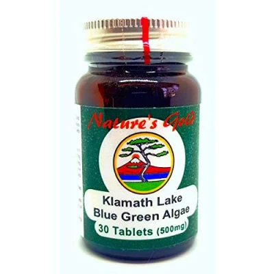 Image of Nature&#039;s Gold Organic Klamath Lake Blue Green Algae Supplement 500mg 30 Tablets