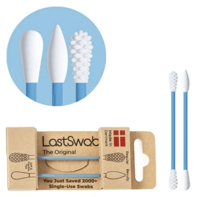 Image of LastSwab Reusable qtips Double Pack Cotton Swabs for Ear Wax Cleaning and Pointed Makeup removal Zero Waste Eco friendly, Organic Sustainable products