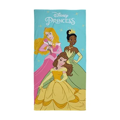 Image of Character World Official Disney Princess Towel Super Soft Feel, Charm Design Perfect The Home, Bath, Beach &amp; Swimming Pool One Size 140cm x 70cm