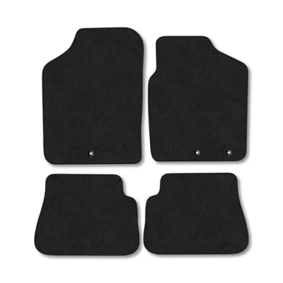 Image of Car Mats Compatible with Kia Picanto (2009 2011) Tailored Fit Black Carpet Floor Set Accessory Custom 4 Pieces Anti Slip Backing &amp; Binding Trim Edge