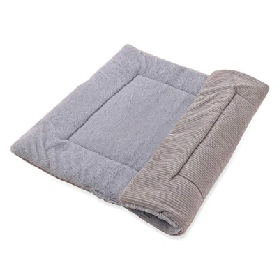 Image of PETCUTE Dog Bed Mat,Fluffy Fleece Pet Blankets,Soft Warm Crate Mat,Washable Puppy Mat,Reversible Mattress Cat Cushion Mat for Small Kitten,L 95x75x5cm Light Brown