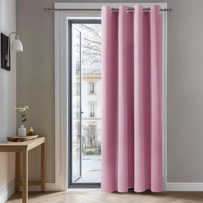 Image of Deconovo Pink Curtain Eyelet Energy Saving Room Darkening Thermal Insulated Blackout for Nursery 52&quot;x 72&quot; 1 PANEL