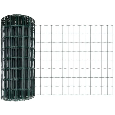 Image of vidaXL Euro Fence with 5 U Posts Green 0.6x10 m Steel