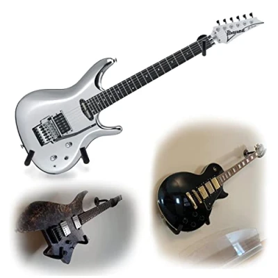 Image of BEMTE Guitar Wall Mount Bass Display Rack Horizontal Hanger (Electric Guitar/ Ukulele)