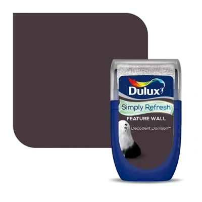 Image of Dulux Simply Refresh Feature Wall Matt Emulsion Paint Decadent Damson 30ML Tester 5569253