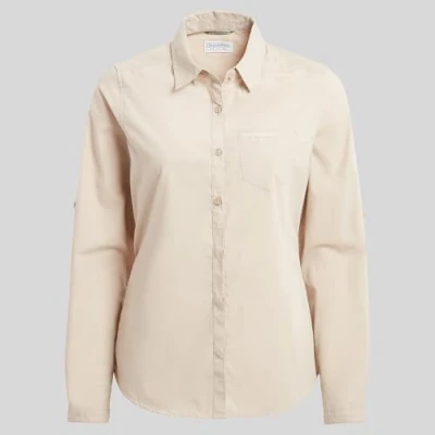 Image of Craghoppers Womens Kiwi Ls Shirt, Desert Sand, 16L EU