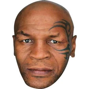 Image of FoxyPrinting Mike Tyson Boxer Celebrity Cardboard Party Face Mask Fancy Dress