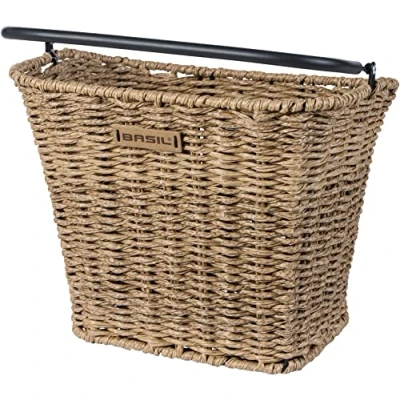 Image of Basil Bremen Rattan Look Baseasy/Klickfix Front Basket Seagrass, One Size