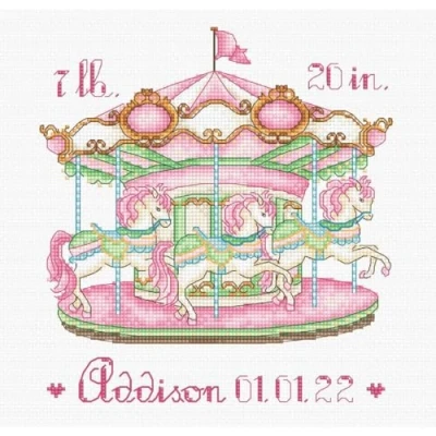Image of Baby Carousel Girl Counted Cross Stitch Kit