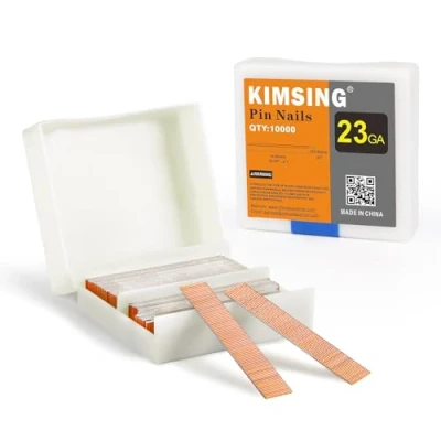 Image of KIMSING P612 23 Gauge 12mm Pin Nails, Copper Plating, 10000 PCS/Box, Nails for Air Power Nail Gun, Micro Pinner Cabinets, Light Duty Wood Work, DIY