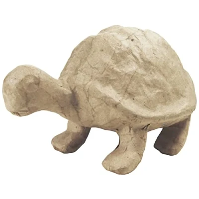 Image of Décopatch Ref SA122O Tortoise Papier Maché Object to Decorate 16 x 9.5 10cm with Papers &amp; PaperPatch Glue, Glitter, Paints, Medium Turtle
