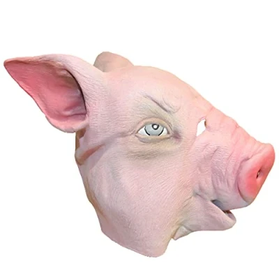 Image of Bristol Novelty BM231 Pig Overhead Mask, Pink, One Size