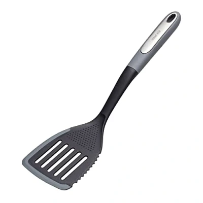 Image of Chef Aid 10E00093 Slotted Turner, Nylon, Black with Grey
