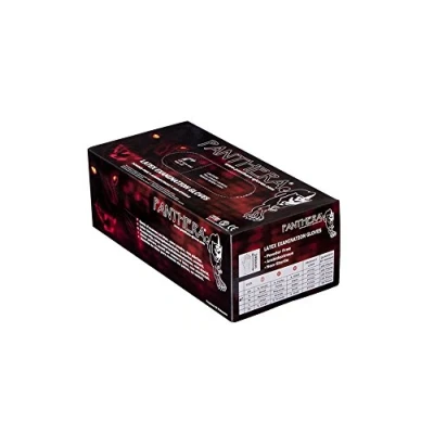 Image of Panthera Powder Free Latex Examination 100 Tattoo Gloves, X Small, Black