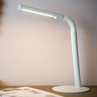 Image of Lucide LED desk lamp Gilly, white, flexible, metal
