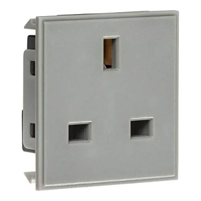 Image of KnightsBridge 13A 1G unswitched socket module 50 x 50mm Grey