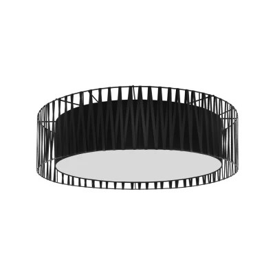 Image of Harmony Wire Frame Cylindrical Ceiling Light Black 4xE27