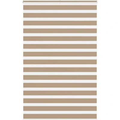 Image of vidaXL Zebra Blind Sand Brown 150x200 cm Fabric Width 145.9 Polyester