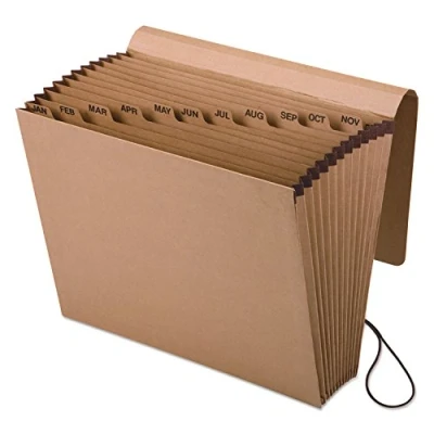 Image of Pendaflex Expanding Kraft File with Flap, Jan. Dec. Index, 12 x 10, 1 per Box (K 17M OX),Brown