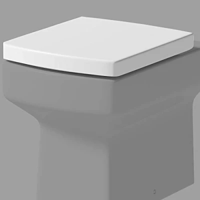 Image of Royan Square Soft Close White Toilet Seat Top Fix Hinges WC