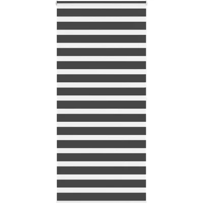 Image of vidaXL Zebra Blind Black 105x200 cm Fabric Width 100.9 Polyester