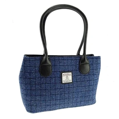 Image of Glen Appin of Scotland Harris Tweed Classic Handbag LB1003 Cassley (Colour 97 Blue Weave)