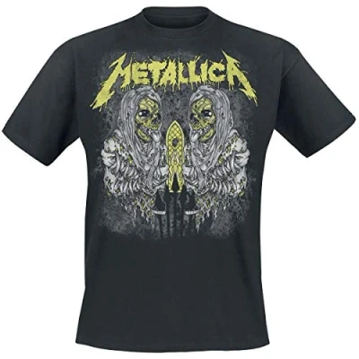 Image of Metallica Men&#039;s Sanitarium_Men_BL_TS: S Regular Fit Crew Neck Short Sleeve T Shirt, Black (Black Black), Small (Manufacturer Size:Small)