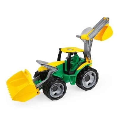 Image of Lena Tractor with Front Loader and Shovel (Large, Green/ Yellow)