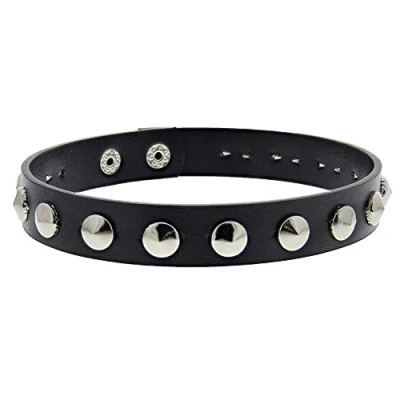 Image of Zac&#039;s Alter Ego 1 Row Conical Studded PU Faux Leather Choker
