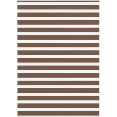 Image of vidaXL Zebra Blind Brown 165x200 cm Fabric Width 160.9 Polyester