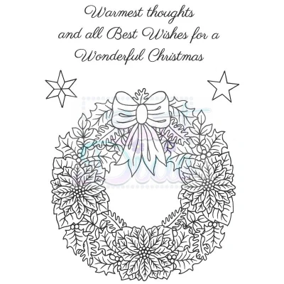 Image of Sweet Dixie Floral Christmas Wreath Clear Stamp Set