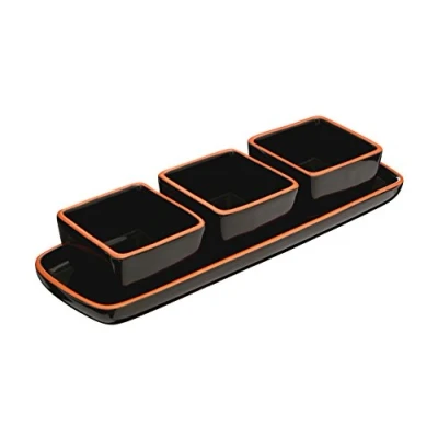 Image of Premier Housewares Calisto Serving Dish Set, Ceramic Black