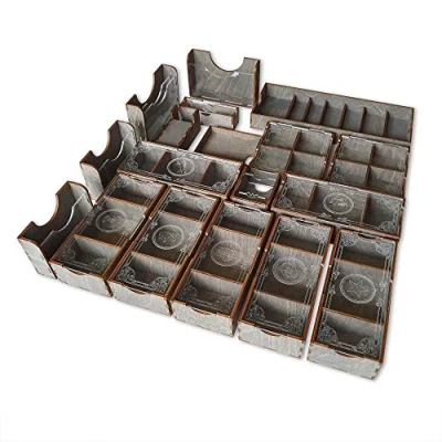 Image of SMONEX Wooden Organizer Suitable for Storage Scythe Base Game, Invaders from Afar Expansion and Promo Packs Kit Token Box Card Insert
