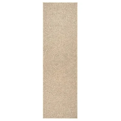 Image of vidaXL ZIZUR Indoor/Outdoor Rug 80x250 cm Brown Jute Look Polypropylene Mat, Durable &amp; Lightweight, Easy to Clean, UV Resistant